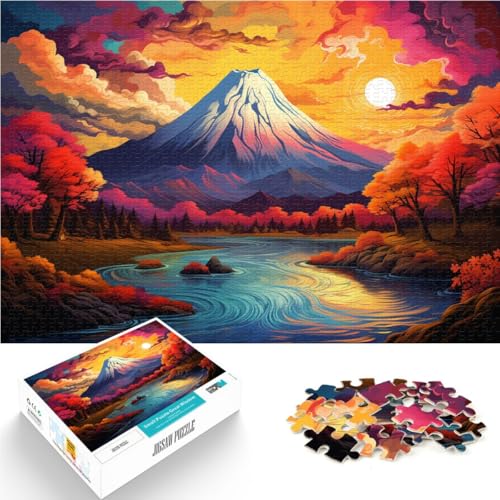 2000-teiliges Puzzle für Erwachsene, Fantasie-Puzzle „Mount Fuji, Japan“, Quizspiel, Weihnachtswunschliste mit Weihnachtsmann, 70 x 100 cm, für Teenager ab 14 Jahren von SYUNFEI