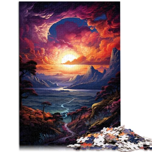 1000-teiliges Puzzle für Erwachsene, Fantasie-Sonnenuntergangslandschaft, Quizspiel, einzigartige Geburtstags, 26x38cm, für Teenager ab 14 Jahren von SYUNFEI