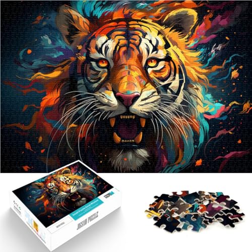 Puzzle für Erwachsene, 1000 Teile, Fantasie-Tiger-Malerei, Denkspiel, Lernspiel für Geburtstag, Weihnachten,38x52cm von SYUNFEI