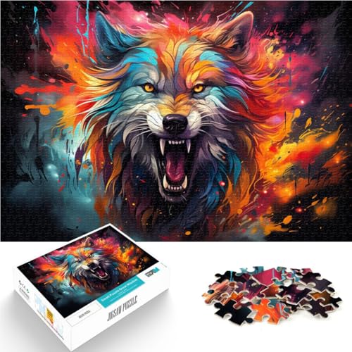Puzzle für Erwachsene, 1000 Teile, Fantastischer bunter Wolf, Denkspiel, Weihnachtswunschliste mit Weihnachtsmann, 26x38cm Puzzle für Erwachsene, 1000 Teile, Fantastischer bunter Wolf, Denkspiel, Weihnachtswunschliste mit Weihnachtsmann, 26x38cm von SYUNFEI