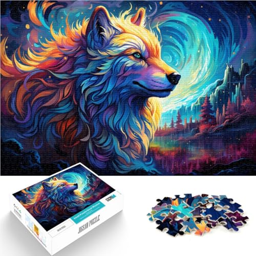 Puzzle für Erwachsene, 1000 Teile, Fantasy Moonlight Wolf, Quizspiel, Lernspiel für Geburtstag, Weihnachten, 26x38cm, für 14-Jährige von SYUNFEI