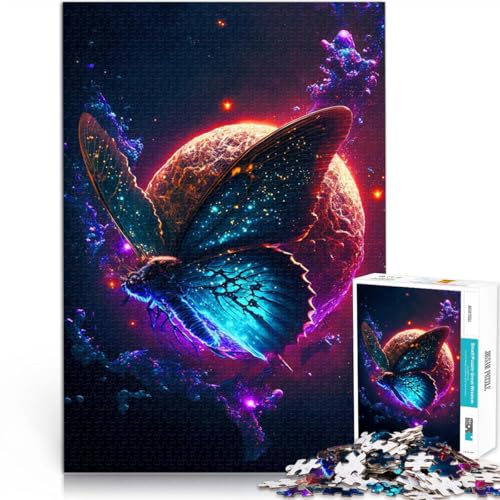 Puzzle für Erwachsene mit 2000 Teilen „Kosmischer Nebel, Schmetterling“, Denkspiel mit passendem Poster und Quizblatt, 70 x 100 cm von SYUNFEI