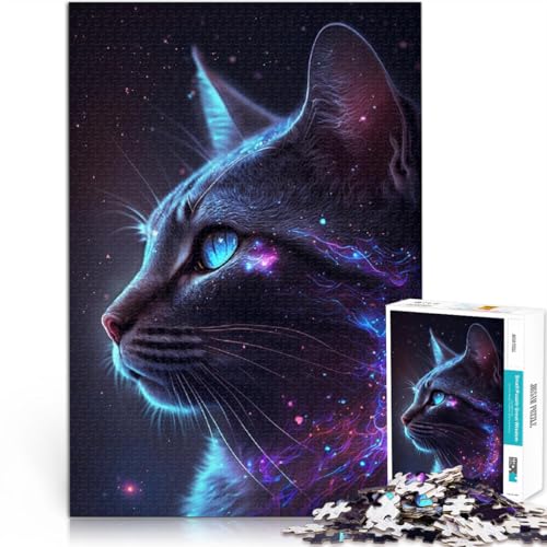 Puzzle für Erwachsene, 1000 Teile, kosmische Nebelkatze, Quizspiel, Herausforderung für die Gehirnintelligenz, süchtig machendes Spielzeug,38x52cm, für Teenager ab 14 Jahren von SYUNFEI