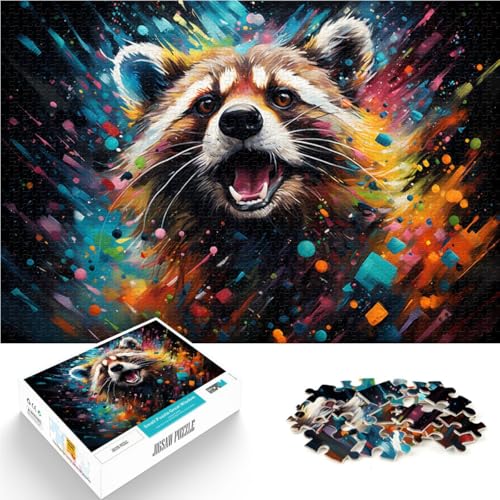 Puzzle für Erwachsene, 1000 Teile, Fantasy-Waschbär-Kunst, anspruchsvolles Spiel, 38x52 cm von SYUNFEI