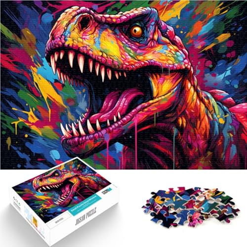 Puzzle für Erwachsene, 1000 Teile, farbige Dinosaurier, anspruchsvolles Spiel, einzigartige Geburtstags, 38x52cm, von SYUNFEI