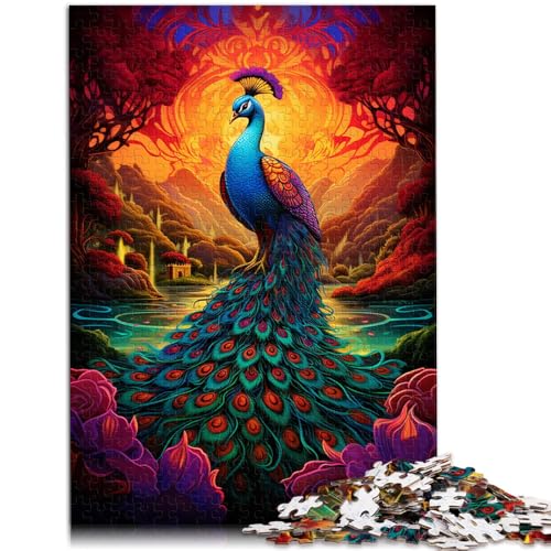 Puzzle für Erwachsene, 1000 Teile, Farbiger Pfau, anspruchsvolles Spiel, Geschenke für Freunde und Familie, 14,96 x 20,47 Zoll von SYUNFEI