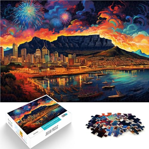 Puzzle für Erwachsene mit 1000 Teilen, Farbe Südafrika. Kapstadt, Denkspiel, lustiges Puzzle,50x75cm, für Teenager ab 14 Jahren von SYUNFEI