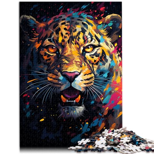 Puzzle Farbiger Gepard für Erwachsene, Puzzle 500 Teile, Holzpuzzle für Sommerliebhaber, ganze Familie und （38 x 52 cm） von SYUNFEI