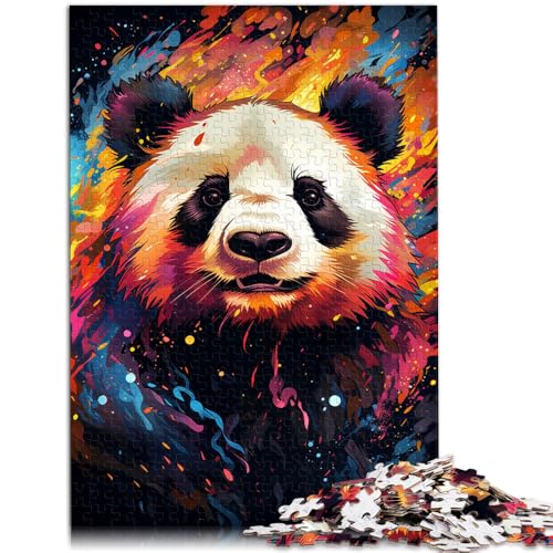 1000-teiliges Puzzle für Erwachsene, Farbiger Panda, Quizspiel, Herausforderung der Gehirnintelligenz, süchtig machendes Spielzeug, 26x38cm, von SYUNFEI