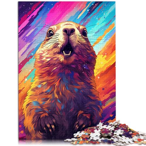 Puzzle für Erwachsene, 1000 Teile, buntes Murmeltier, Denkspiel, Lernspiel für Geburtstag, Weihnachten,50x75cm, für Teenager ab 14 Jahren Puzzle für Erwachsene, 1000 Teile, buntes Murmeltier, Denkspiel, Lernspiel für Geburtstag, Weihnachten,50x75cm, für Teenager ab 14 Jahren von SYUNFEI