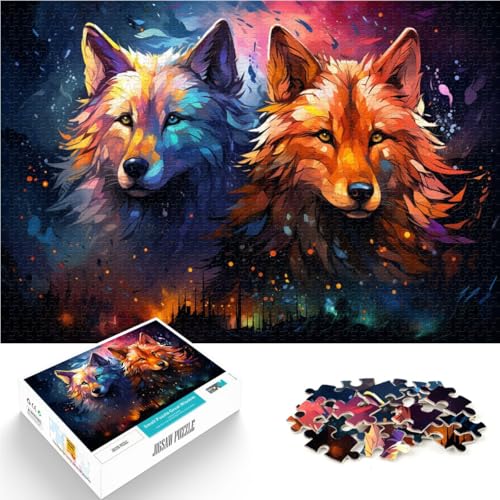 Puzzle für Erwachsene mit 1000 Teilen, Farbwolf, Denkspiel, ganze Familie,38x52cm, für Teenager ab 14 Jahren von SYUNFEI