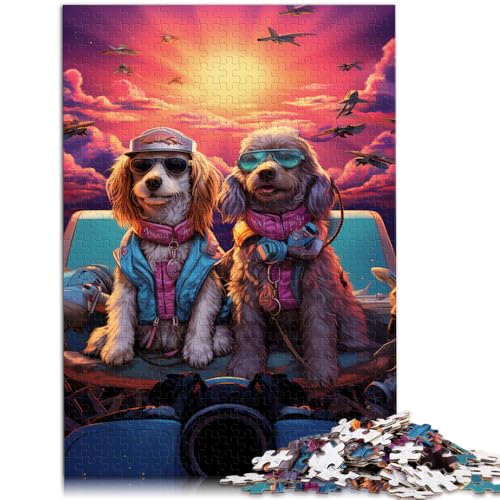 Puzzle für Erwachsene mit 1000 Teilen, Hund sitzt vor einem Flugzeug, Denkspiel, tolles Geschenk für Spiele,50x75cm, für Teenager ab 14 Jahren Puzzle für Erwachsene mit 1000 Teilen, Hund sitzt vor einem Flugzeug, Denkspiel, tolles Geschenk für Spiele,50x75cm, für Teenager ab 14 Jahren von SYUNFEI