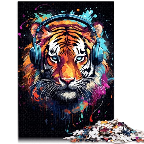 1000-teiliges Puzzle für Erwachsene, Wilder bunter Tiger, Quizspiel, Stressabbau, schwierige Herausforderung,38x52cm, für Teenager ab 14 Jahren 1000-teiliges Puzzle für Erwachsene, Wilder bunter Tiger, Quizspiel, Stressabbau, schwierige Herausforderung,38x52cm, für Teenager ab 14 Jahren von SYUNFEI