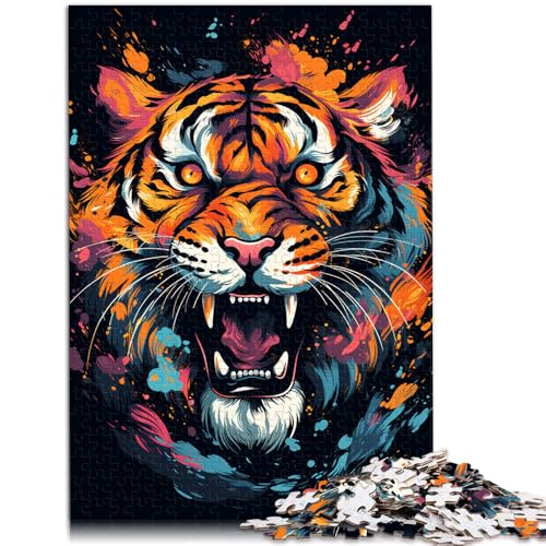 Puzzle für Erwachsene, 2000 Teile, Wilder bunter Tiger, Denkspiel, Weihnachtswunschliste mit Weihnachtsmann, 70 x 100 cm, für 14-Jährige von SYUNFEI