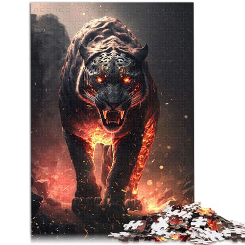 Puzzle für Erwachsene mit 2000 Teilen, Feuertiger, Denkspiel, Wanddekoration, einzigartiges Geburtstags, 70 x 100 cm, für 14-Jährige von SYUNFEI