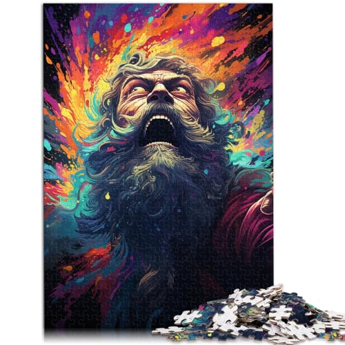 Puzzle-Gemälde eines Alten Mannes, 1000-teiliges Puzzlespiel, 19.7 x29.5 Zoll Holzbrettpuzzle, geeignet für Erwachsene und Kinder über 14 Jahre, als Geschenk für Erwachsene von SYUNFEI