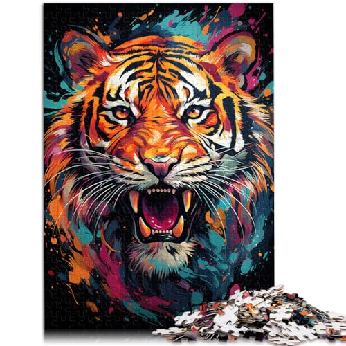 Puzzle für Erwachsene, 1000 Teile, Gemälde eines Wilden Tigers, Quizspiel mit passendem Poster und Quizblatt, 19,7 x 29,5 Zoll, für Teenager ab 14 Jahren Puzzle für Erwachsene, 1000 Teile, Gemälde eines Wilden Tigers, Quizspiel mit passendem Poster und Quizblatt, 19,7 x 29,5 Zoll, für Teenager ab 14 Jahren von SYUNFEI