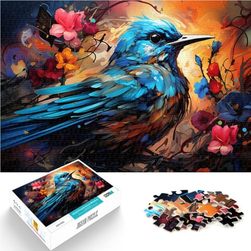 Puzzle für Erwachsene, 1000 Teile, farbenfrohe Blauvogelkunst, anspruchsvolles Spiel, 50 x 75 cm, für Teenager ab 14 Jahren Puzzle für Erwachsene, 1000 Teile, farbenfrohe Blauvogelkunst, anspruchsvolles Spiel, 50 x 75 cm, für Teenager ab 14 Jahren von SYUNFEI