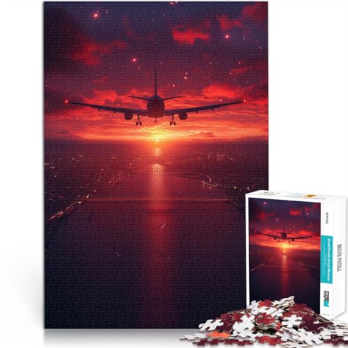 1000-teiliges Puzzle für Erwachsene, Flugzeuge bei Sonnenuntergang, pädagogisches Spielzeug-Puzzle zum Stressabbau, tolle Geschenke und Spielzeuge,38x52cm, für 14-Jährige von SYUNFEI