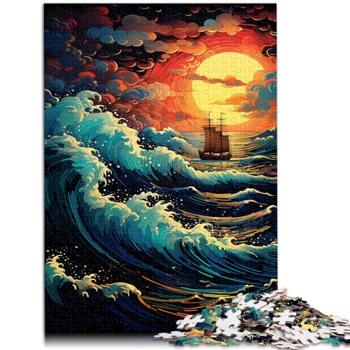 Puzzle für Erwachsene, 1000 Teile, Fantasie-Segelboot bei Sonnenuntergang, Puzzle – anspruchsvolles Spiel, EIN Kunstwerk, 50 x 75 cm von SYUNFEI