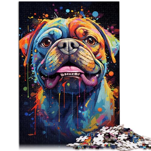 Puzzle-Geschenk, Geistertier Mops, Puzzle 1000 Teile für Erwachsene, 19.7 x29.5 ZollZoll, Holzbrettpuzzle, geeignet für Erwachsene, Lernspiel, Herausforderungsspielzeug von SYUNFEI