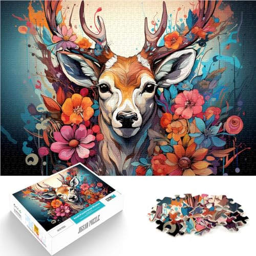 Puzzle für Erwachsene, 1000 Teile, Hirschmalerei, Spielspielzeug, 50 x 75 cm, für Teenager ab 14 Jahren Puzzle für Erwachsene, 1000 Teile, Hirschmalerei, Spielspielzeug, 50 x 75 cm, für Teenager ab 14 Jahren von SYUNFEI