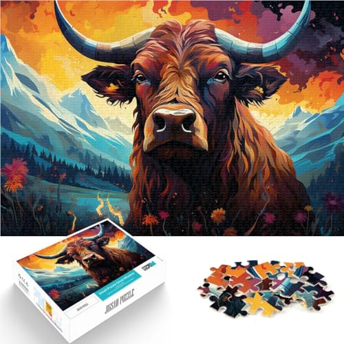 1000-teiliges Puzzle für Erwachsene, Kuhkunst-Puzzle – anspruchsvolles Spiel, Lernspiel für Geburtstag, Weihnachten,50x75cm, für Teenager ab 14 Jahren von SYUNFEI