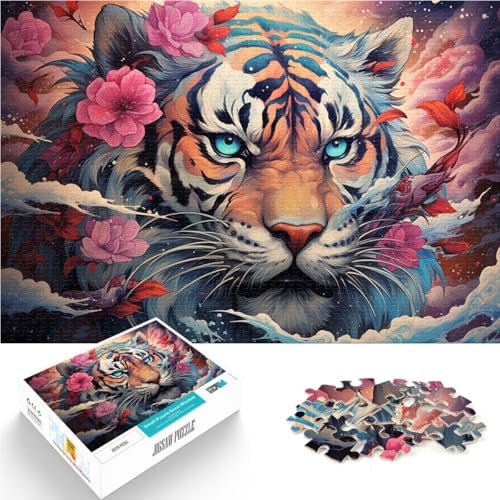 2000-teiliges Puzzle für Erwachsene, Sakura- und Tiger-Puzzle – anspruchsvolles Spiel, tolles Geschenk für Spiele, 27,56 x 39,37 Zoll, für Teenager ab 14 Jahren von SYUNFEI
