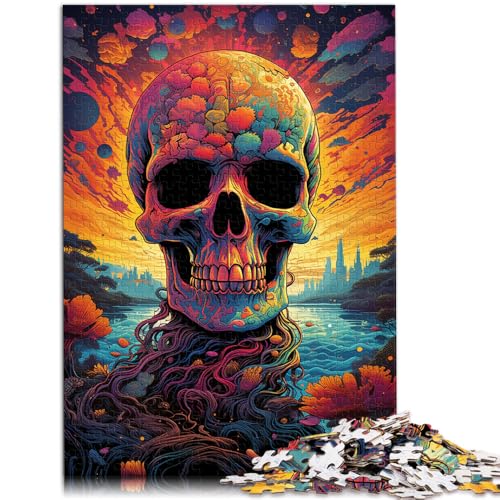1000-teiliges Puzzle für Erwachsene, farbenfroher Fantasy-Höllenschädel, anspruchsvolles Spiel, Lernspiel für Geburtstag, Weihnachten,38x52cm von SYUNFEI