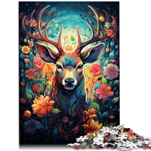 Puzzle Erwachsene, 1000 Teile, Hirsch-Spiel, Spielzeug die Weihnachtswunschliste der Familie, Geschenk, Weihnachten, mit Weihnachtsmann, 19,7 x 29,5 Zoll, Jugendliche ab 14 Jahren von SYUNFEI