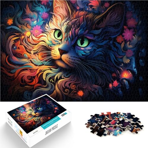 Puzzle für Erwachsene, 1000 Teile, buntes Katzen-Puzzle – anspruchsvolles Spiel, tolles Geschenk für Spiele,38x52cm, für Teenager ab 14 Jahren von SYUNFEI