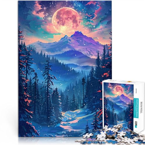 Puzzle für Erwachsene, 2000 Teile, Schneebedeckte Berge bei Nacht, Spielspielzeug für die Familie, Geschenk, 27,56 x 39,37 Zoll, von SYUNFEI
