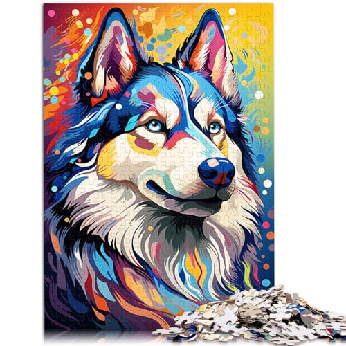Puzzle für Erwachsene, 1000 Teile, Siberian Husky, anspruchsvolles Spiel, Lernspiel für Geburtstag, Weihnachten, 26x38cm, für 14-Jährige von SYUNFEI
