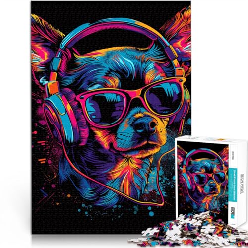 Puzzle 1000 Teile für Erwachsene, Chihuahua, DJ Neon, Dekomprimierendes, intellektuelles Lernspielzeug, Verbessert das Gedächtnis, 26x38cm, für Teenager ab 14 Jahren Puzzle 1000 Teile für Erwachsene, Chihuahua, DJ Neon, Dekomprimierendes, intellektuelles Lernspielzeug, Verbessert das Gedächtnis, 26x38cm, für Teenager ab 14 Jahren von SYUNFEI