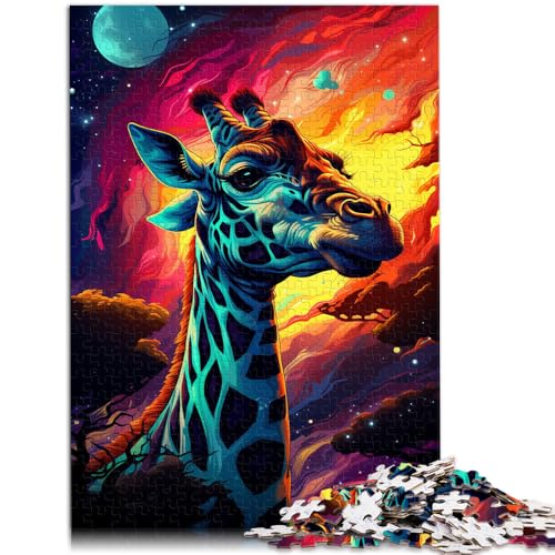 Puzzle für Erwachsene, 1000 Teile, Giraffe, Sternennacht, anspruchsvolles Spiel mit passendem Poster und Quizblatt, 14,96 x 20,47 Zoll von SYUNFEI