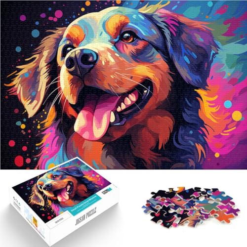 Puzzle für Erwachsene, 1000 Teile, Golden Retriever, Denkspiel, Lernspiel für Geburtstag, Weihnachten, 26x38cm, für Teenager ab 14 Jahren von SYUNFEI