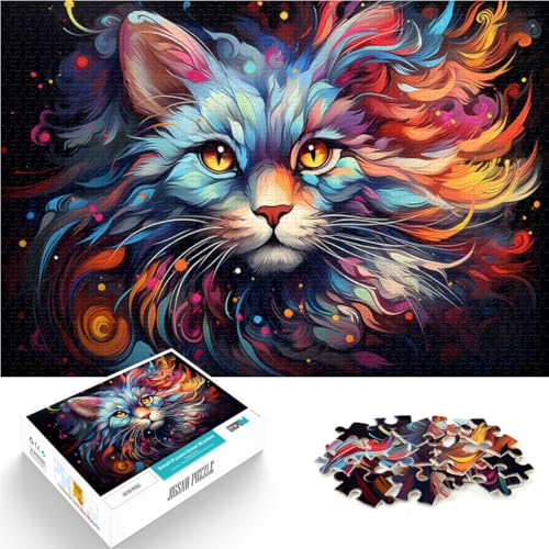 Puzzle für Erwachsene, 1000 Teile, Graffiti-Katzenkunst, anspruchsvolles Spiel, Geschenke, Weihnachts- und Geburtstagsgeschenk, 10,27 x 14,96 Zoll, von SYUNFEI