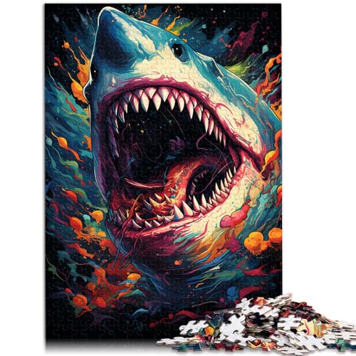 Puzzle Hai-Tier, 1000 Teile, Puzzle für Erwachsene, 50 x 75 cm, Holzbrettpuzzle für Erwachsene und Kinder ab 14 Jahren, Lernspiel, Herausforderungsspielzeug von SYUNFEI