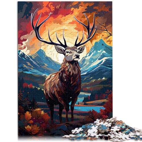 1000-teiliges Puzzle für Erwachsene, Hirsch-Quizspiel, lustige Aktivitäten zu Hause, Geburtstagsgeschenk, Reisegeschenk, 14,96 x 20,47 Zoll, für Teenager ab 14 Jahren von SYUNFEI