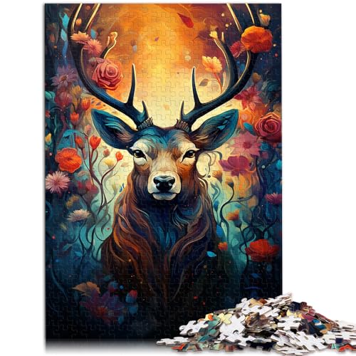 1000-teiliges Puzzle für Erwachsene, Hirsch-Tier-Puzzle – anspruchsvolles Spiel, Lernspiel für Geburtstag, Weihnachten, 26x38cm von SYUNFEI