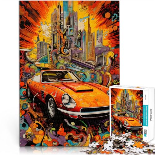 1000-teiliges Puzzle für Erwachsene, Coole Sportwagen, Quizspiel, Wanddekoration, einzigartige Geburtstags, 50 x 75 cm, für 14-Jährige von SYUNFEI
