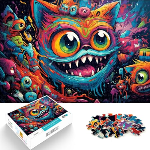 Puzzle Katze für Erwachsene, 1000 Teile, 50 x 75 cm, Holzbrettpuzzle für Erwachsene und Kinder ab 14 Jahren, anspruchsvolles Spiel von SYUNFEI