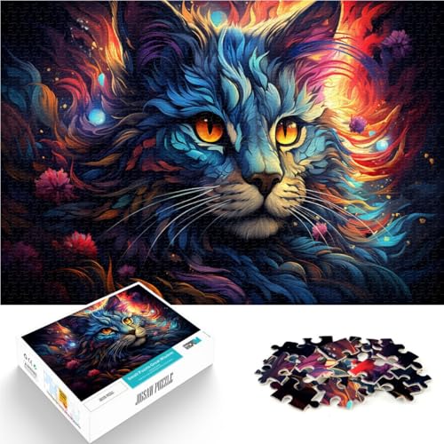 Puzzle für Erwachsene mit 1000 Teilen, Bunte Katze, Denkspiel, anspruchsvoll, Aber unterhaltsam und humorvoll,50x75cm, für 14-Jährige Puzzle für Erwachsene mit 1000 Teilen, Bunte Katze, Denkspiel, anspruchsvoll, Aber unterhaltsam und humorvoll,50x75cm, für 14-Jährige von SYUNFEI