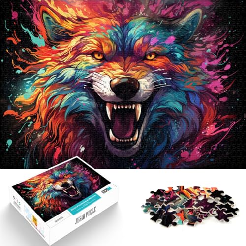 Puzzle für Erwachsene, 1000 Teile, buntes Kojote-Quizspiel, Herausforderung der Gehirnintelligenz, süchtig machendes Spielzeug,38x52cm, für Teenager ab 14 Jahren von SYUNFEI
