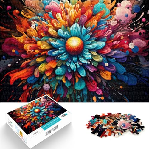 Puzzle für Erwachsene, 2000 Teile, farbenfrohe künstlerische Blumen, Quizspiel, Lernspiel für Geburtstag, Weihnachten, 27,56 x 39,37 Zoll von SYUNFEI
