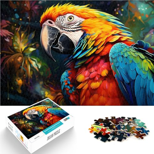 Puzzle für Erwachsene, 1000 Teile, farbenfrohes Papageien-Puzzle, Geschenke mit passendem Poster und Quizblatt, 50 x 75 cm, geeignet für Jugendliche ab 14 Jahren von SYUNFEI