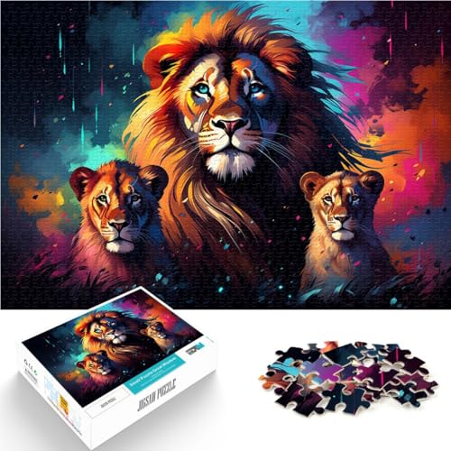 Puzzle 2000 Teile für Erwachsene, buntes Lernspielzeug mit Löwenfamilie, Wichtelgeschenke, 70 x 100 cm, für Teenager ab 14 Jahren von SYUNFEI