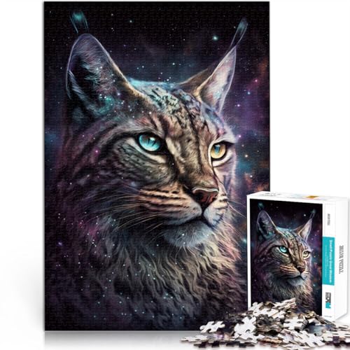 Puzzle für Erwachsene, 1000 Teile, Luchs-Tier-Galaxie-Puzzle – anspruchsvolles Spiel zum Zeitvertreib zu Hause, 50 x 75 cm, für 14-Jährige von SYUNFEI