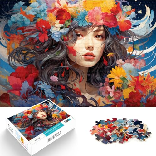 Puzzle für Erwachsene, 1000 Teile, Mädchenkunst, Spiele, Spielzeug, Geschenk, Herausforderung der Gehirnintelligenz, süchtig machendes Spielzeug, 10,27 x 14,96 Zoll, von SYUNFEI