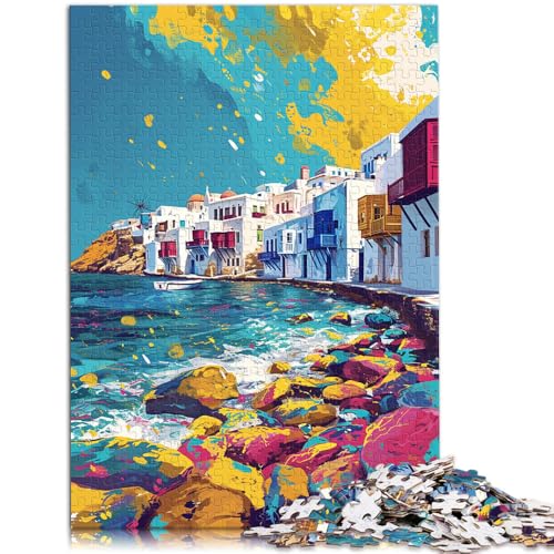 Puzzle für Erwachsene, 2000 Teile, Mykonos-Spiele, Spielzeug, Geschenk, Herausforderung für die Gehirnintelligenz, süchtig machendes Spielzeug, 27,56 x 39,37 Zoll, von SYUNFEI